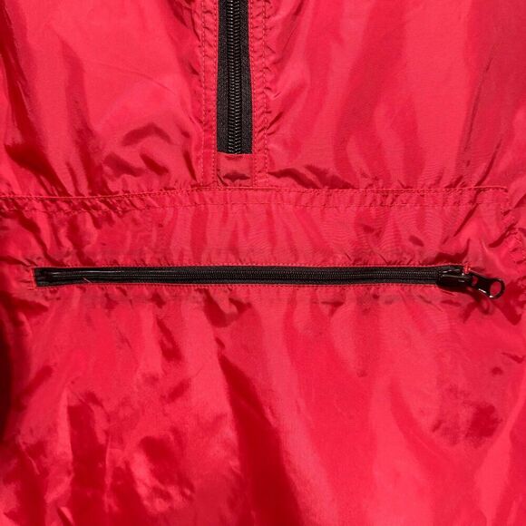 Vintage Disney World Windbreaker Half Zip Rain Jacket Packable Hood Red sz Small - Picture 3 of 8